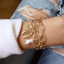 Load image into Gallery viewer, Heart Pearl Wave Bracelet
