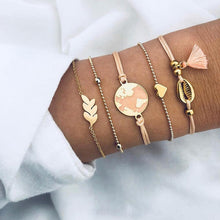 Load image into Gallery viewer, Gold color Moon Leaf Crystal Bracelet