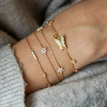 Load image into Gallery viewer, Gold color Moon Leaf Crystal Bracelet